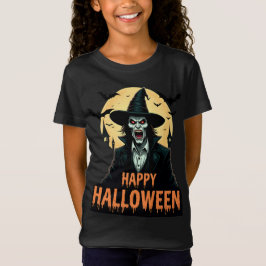 Halloween Horror Witch med Red Ögon T Shirt