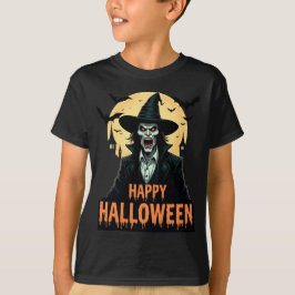 Halloween Horror Witch med Red Ögon T Shirt