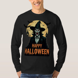 Halloween Horror Witch med Red Ögon T Shirt