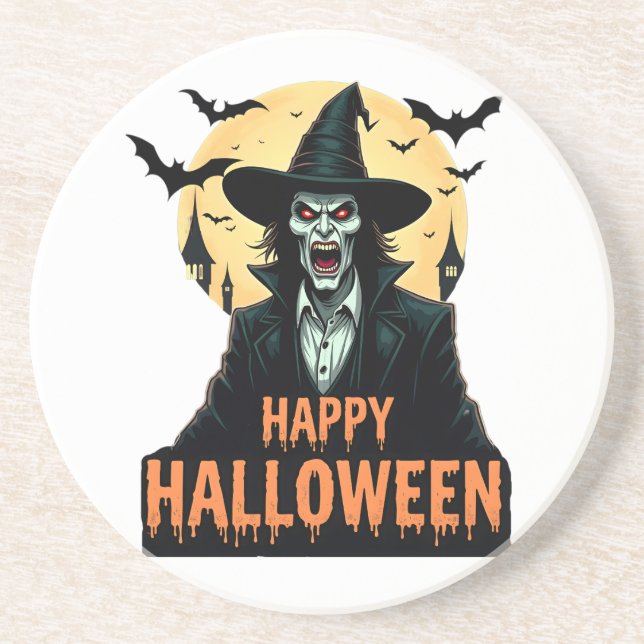 Halloween Horror Witch med Red Ögon Underlägg (Framsidan)