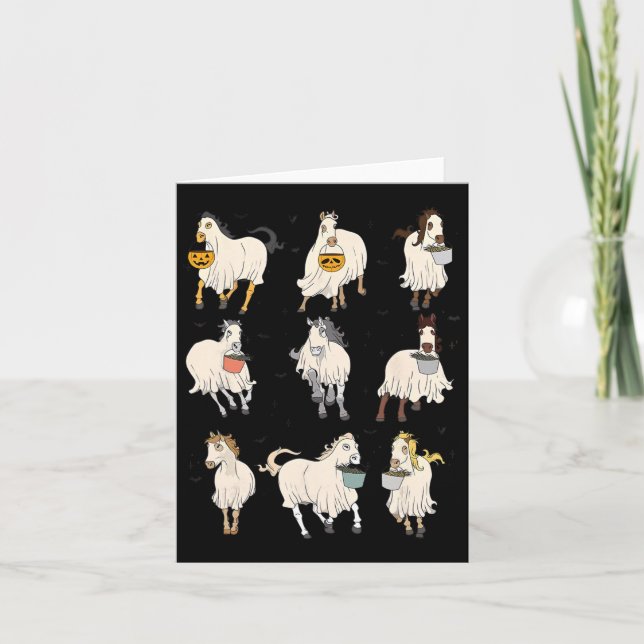 Halloween Horse Ghost Boo Pumpkin Costume För mana Kort (Framsida)