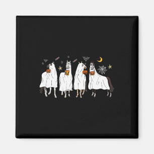 Halloween Horse Ghost Boo Pumpkin Costume För mana Magnet