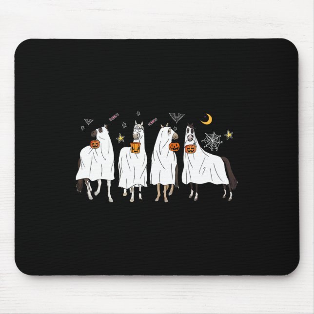 Halloween Horse Ghost Boo Pumpkin Costume För mana Musmatta (Framsidan)