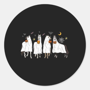 Halloween Horse Ghost Boo Pumpkin Costume För mana Runt Klistermärke