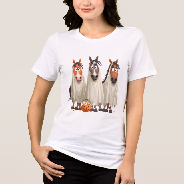 Halloween-Horse-Ghost-Clipart T Shirt (Framsida)