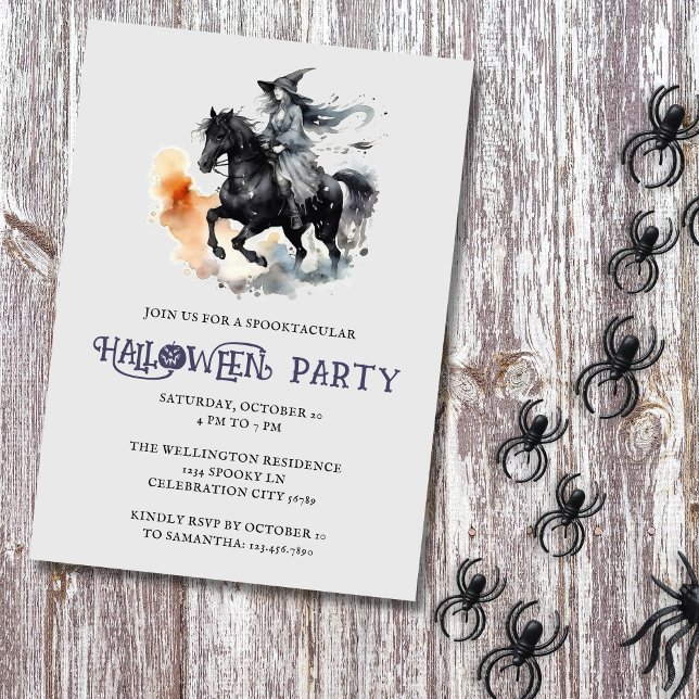 Halloween Horse Witch Spooky Equestrian Party Inbjudningar (Skapare uppladdad)