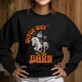 Halloween Horse Witch Way mot Barn T Shirt