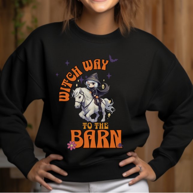 Halloween Horse Witch Way mot Barn T Shirt (Skapare uppladdad)