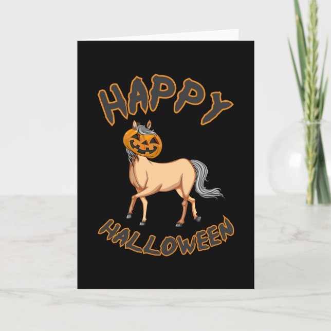 Halloween Horses Pumpkin Horror Gift Idea Kort (Framsida)