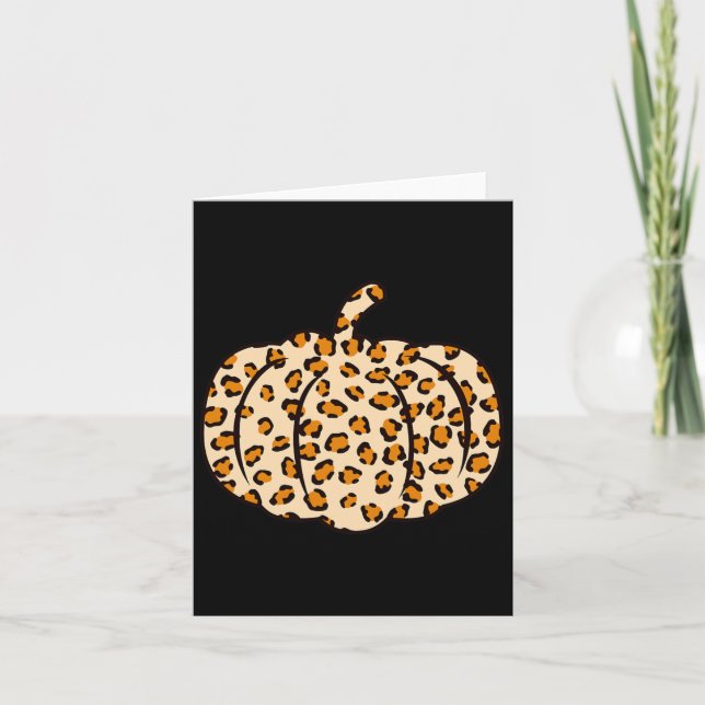 Halloween Höst djur Leopard Pumpa  Kort (Framsida)