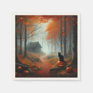 Halloween/Höst/Höst/pumpa/katt Pappersservett