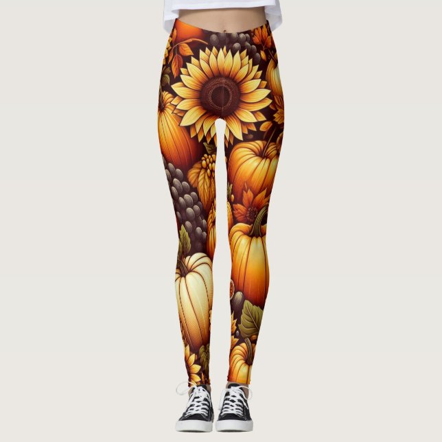 Halloween/Höst/Höst/pumpa Leggings (Framsida)