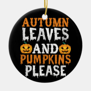 Halloween Höst löv och Pumpkins Birthday Julgransprydnad Keramik