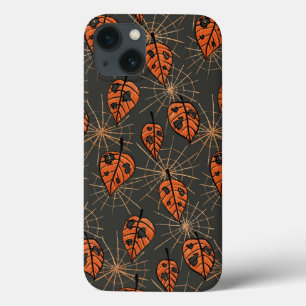 Halloween Höst löv och Spindelnät