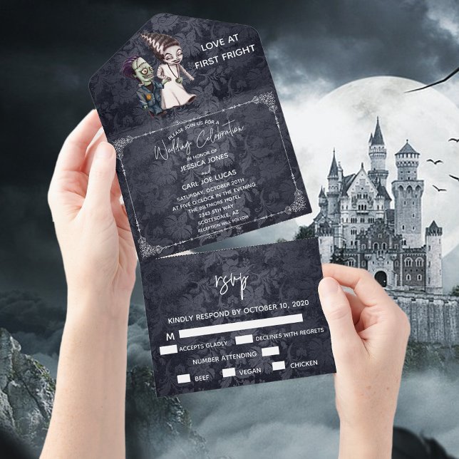 Halloween Höst Oktober Frankensteins Brud Par (Skapare uppladdad)
