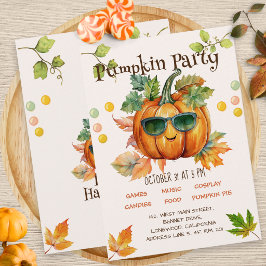 Halloween Höst Pumpa Födelsedagsfest Inbjudan