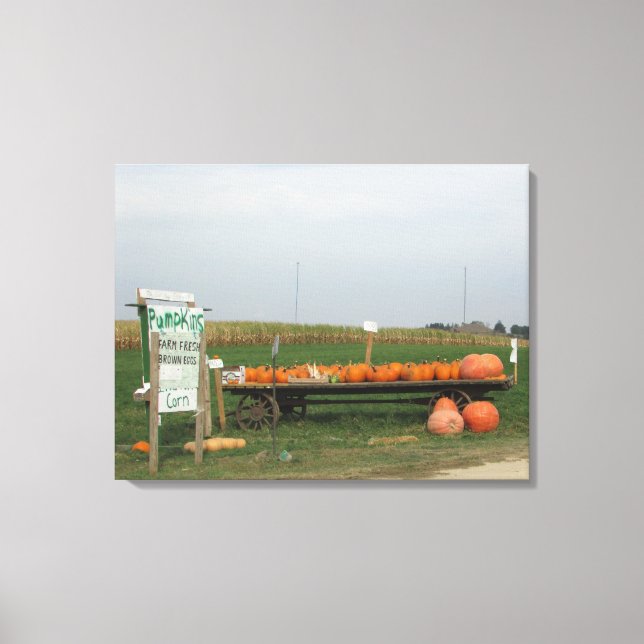 Halloween Höst Pumpa Plocka Stativ Linneduk Konst Canvastryck (Framsida)