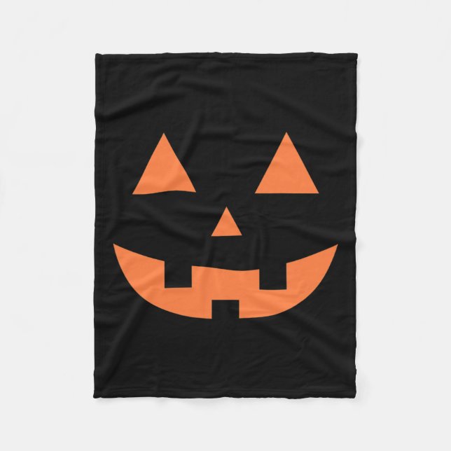 Halloween Höst Skräck Jack O' Lantern Pumpa  Fleecefilt (Framsidan)
