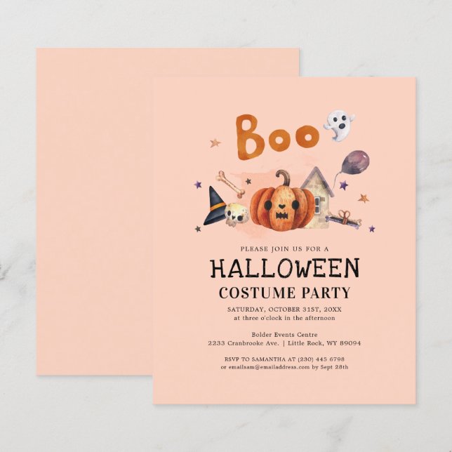 Halloween Höstfest Inbjudan (Fram/baksida)