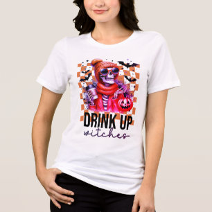 Halloween Höstfest Skelett Kaffe T Shirt