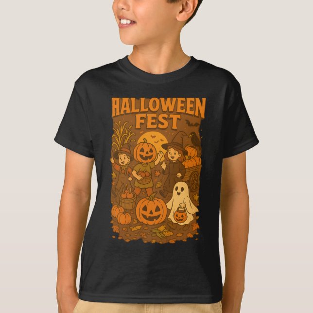 Halloween hösthösten krymper Retro Unisex-kläder T Shirt (Framsida)