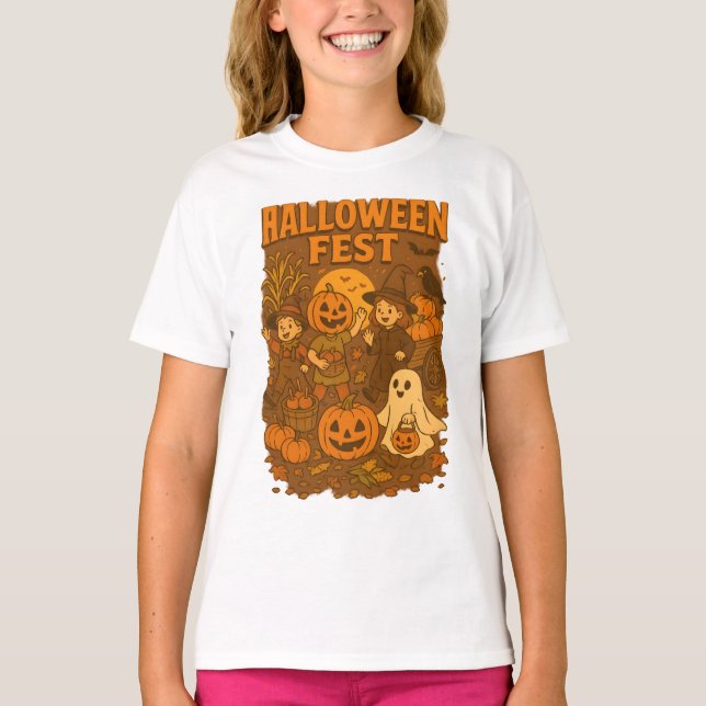 Halloween hösthösten krymper Retro Unisex-kläder T Shirt (Framsida)
