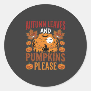Halloween höstlöv och pumpor spöklik vektor runt klistermärke