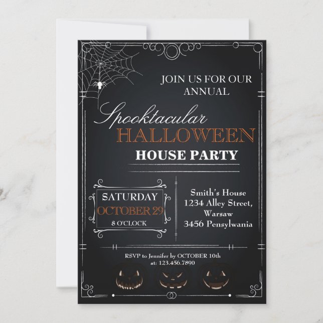 Halloween House Party-inbjudan Inbjudningar (Framsida)