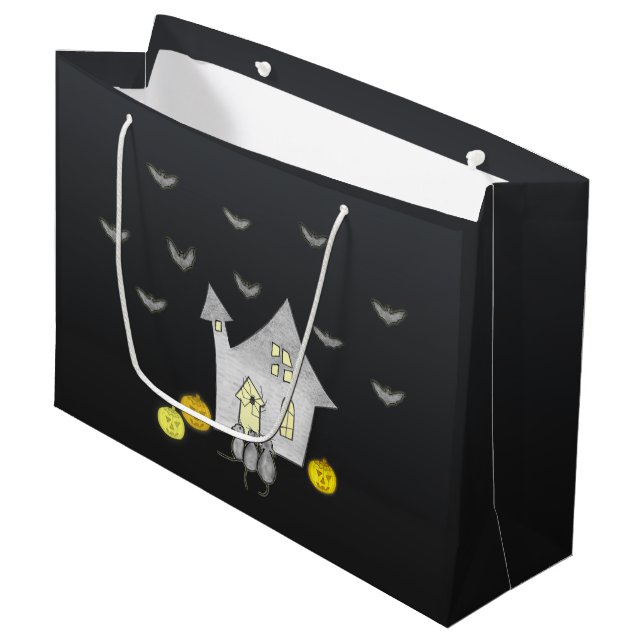 Halloween House, Svarta katter, Fladdermus, Pumpki (Framsidan Vinklad)