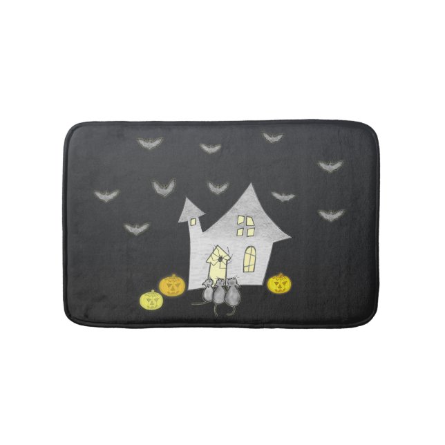 Halloween House, Svarta katter, Fladdermus, Pumpki Badrumsmatta (Framsidan)