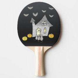 Halloween House, Svarta katter, Fladdermus, Pumpki Pingisracket