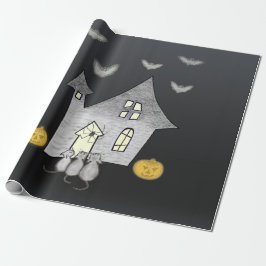 Halloween House, Svarta katter, Fladdermus, Pumpki Presentpapper