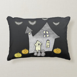 Halloween House, Svarta katter, Fladdermus, Pumpki Prydnadskudde