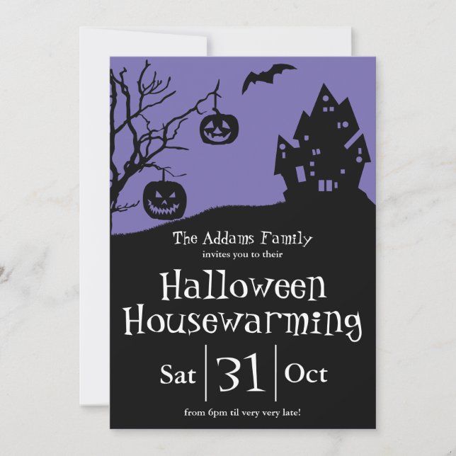 Halloween Houseuppvärmning Party och Nya adress Meddelande (Framsida)