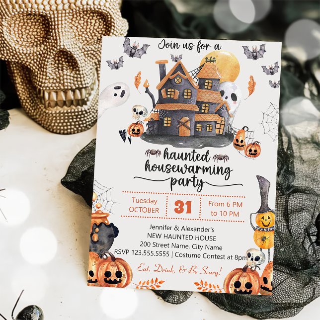 Halloween HouseuppvärmParty Inbjudningar (Skapare uppladdad)