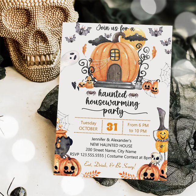 Halloween HouseuppvärmParty Inbjudningar (Skapare uppladdad)