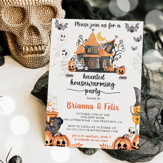 Halloween HouseuppvärmParty Inbjudningar (Skapare uppladdad)