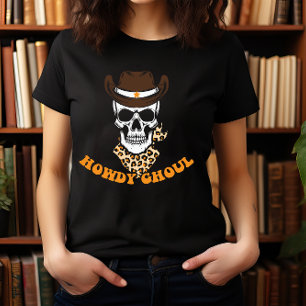 HALLOWEEN HOWDY GHOUL COWBOY SKULL T SHIRT