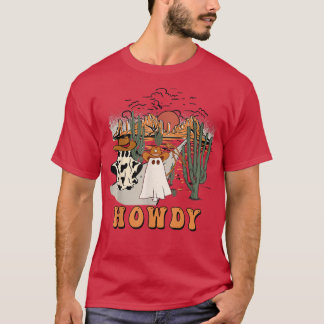 Halloween Howdy Ghouls,Boo Haw Cowboy,Desert Sunri T Shirt
