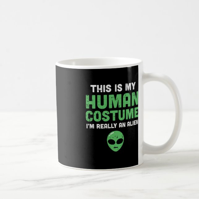 Halloween Human Costume Im Alien Funny Manar Women Kaffemugg (Höger)