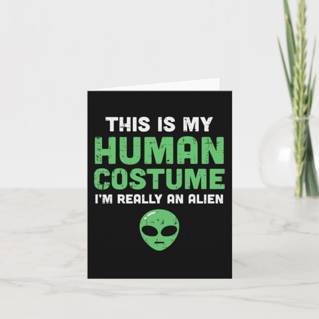 Halloween Human Costume Im Alien Funny Manar Women Kort (Framsida)
