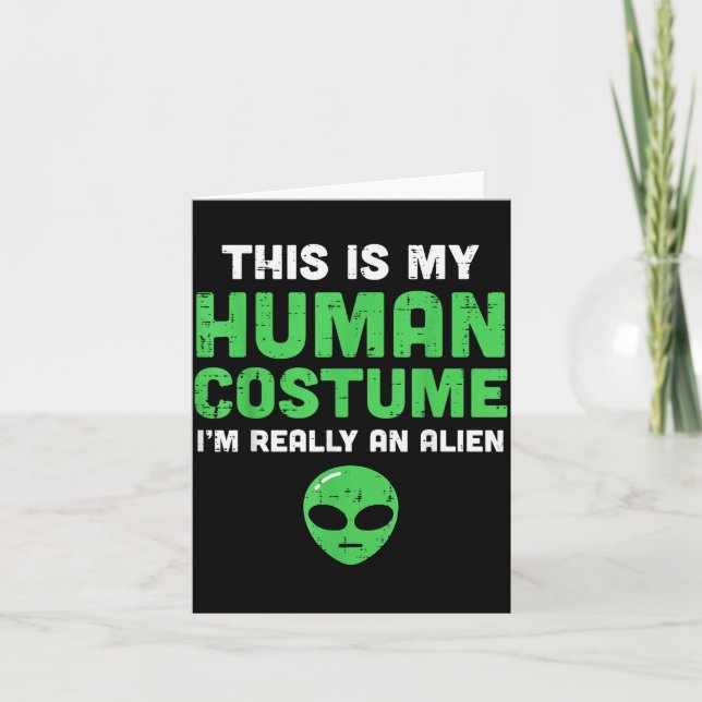 Halloween Human Costume Im Alien Funny Men Women K Kort (Framsida)