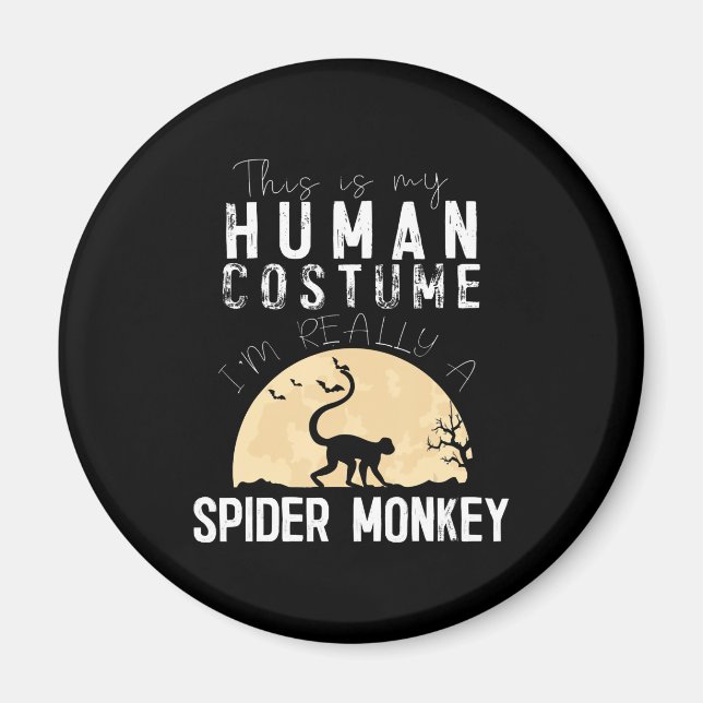 Halloween Human Spider Monkey Creepy Horror Magnet (Framsidan)