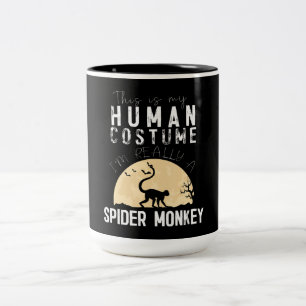 Halloween Human Spider Monkey Creepy Horror Två-Tonad Mugg