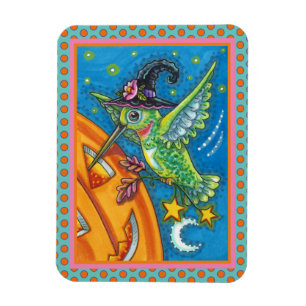 HALLOWEEN HUMINGBIRD & JACK O LANTERN STOLLIG MAGNET