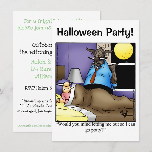 Halloween Humor-partiets inbjudningar "Spectickles (Fram/baksida)