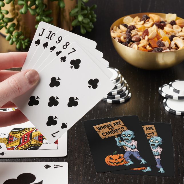 Halloween Humour Zombie Bonbons Casinokort (På plats)