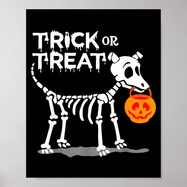 Halloween Hund Busar Eller Godis Poster (Framsidan)