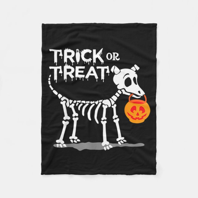 Halloween Hund Busar Eller Godsaker Fleecefilt (Framsidan)