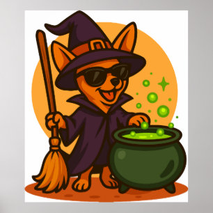 Halloween-hund Clipart PNG, söt marionettguide Poster